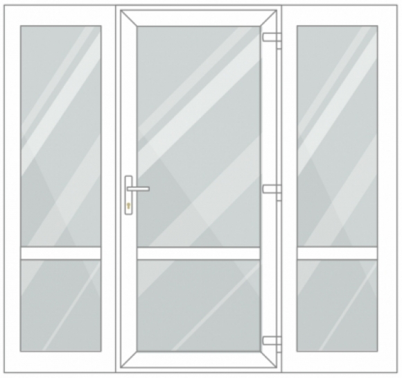  PVC entrance doors with 2 side windows