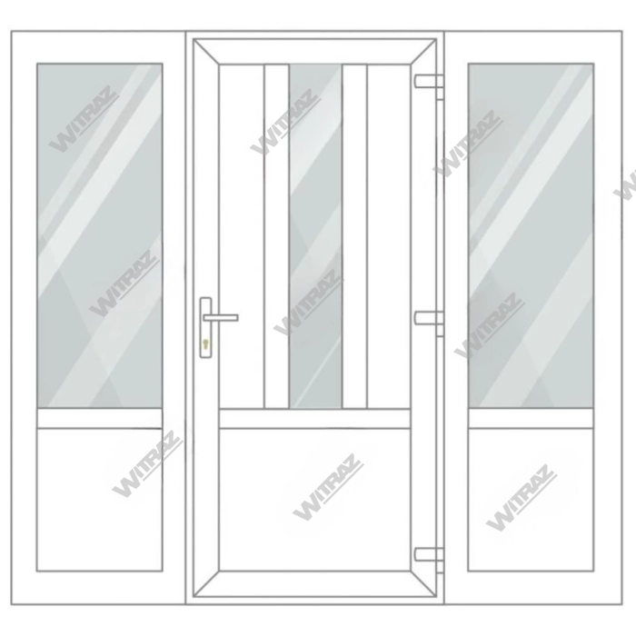  PVC entrance doors with 2 side windows - Door (3 PVC) + 2 Sides (glass + PVC)