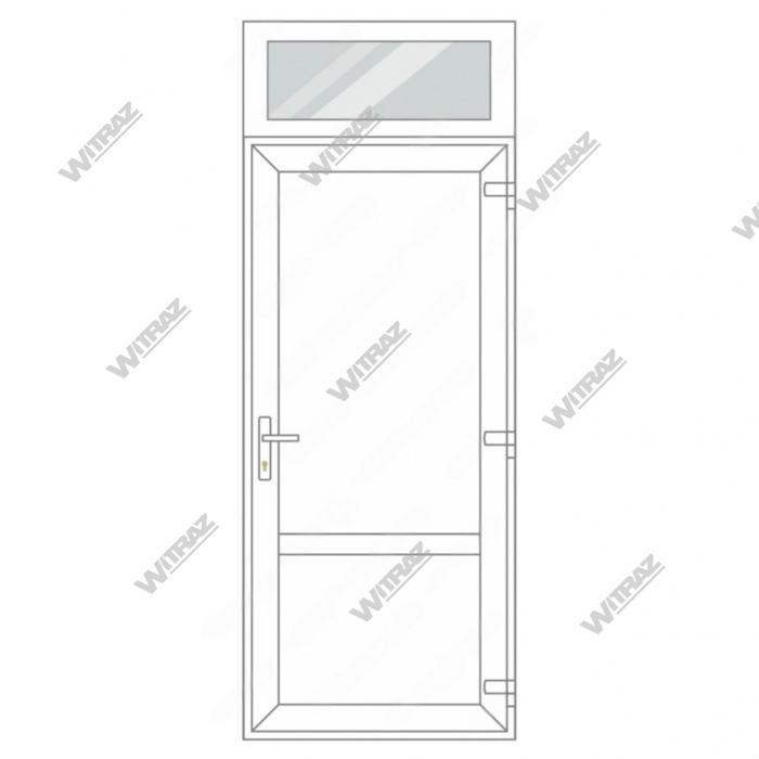 PVC entrance doors with top window - Door (PVC + PVC) + Upper window (glass)