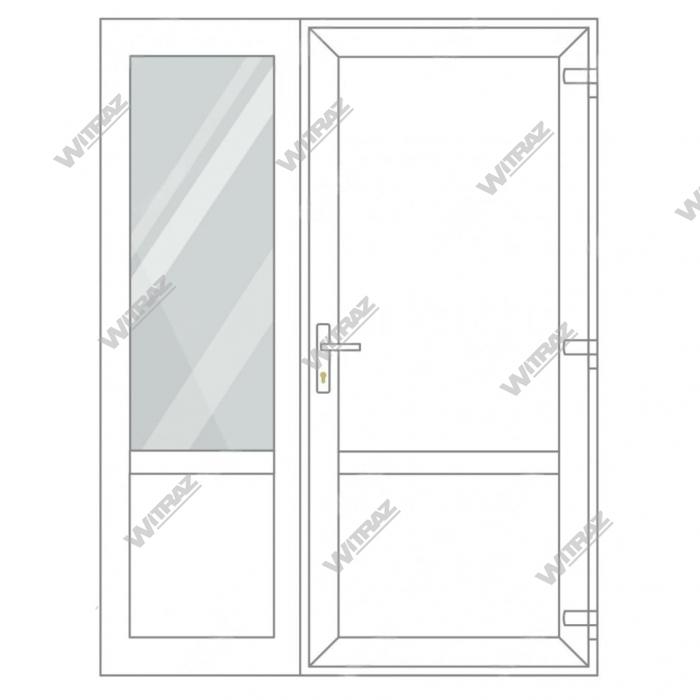 PVC entrance doors with side window - Door (PVC + PVC) + Side (glass + PVC)