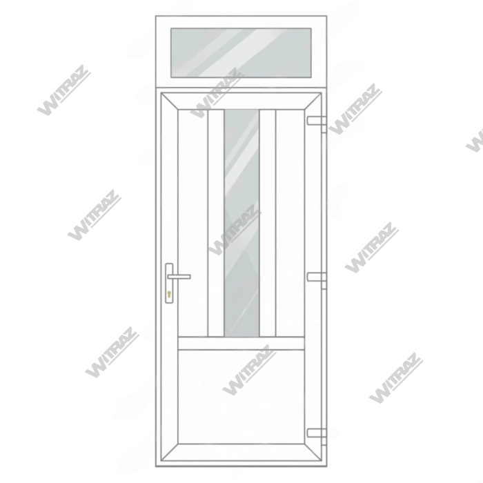 Puertas de entrada de PVC con ventana superior - Puerta (3 PVC)+ ventana superior (cristal)