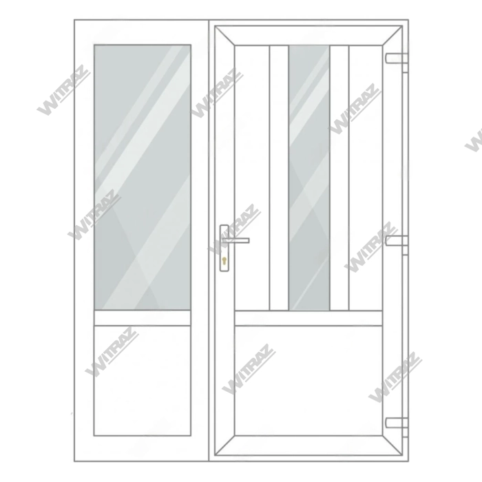 PVC entrance doors with side window - Door (3 PVC) + Side (glass + PVC)