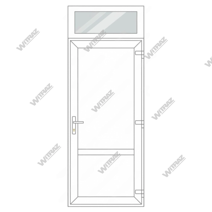 PVC entrance doors with top window - Door (PVC + PVC) + Upper window (glass)