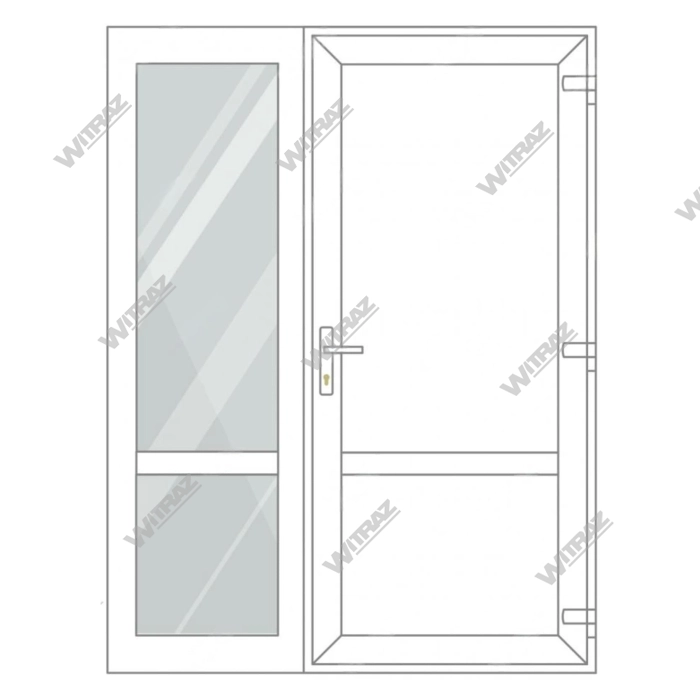 PVC entrance doors with side window - Door (PVC + PVC) + Side (glass + glass)