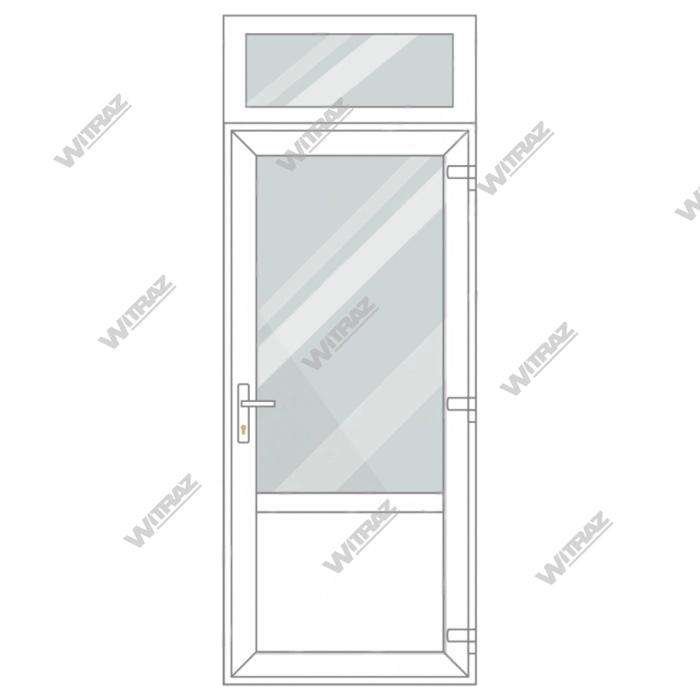 PVC entrance doors with top window - Door (glass + PVC) + Upper window (glass)