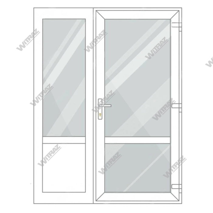 PVC entrance doors with side window - Door (glass + glass) + Side (glass + PVC)