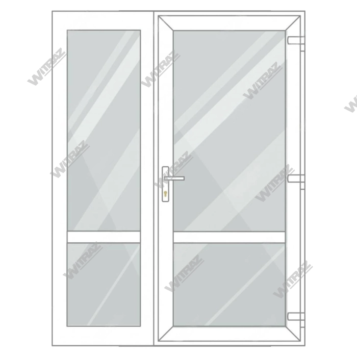 PVC entrance doors with side window - Door (glass + glass) + Side (glass + glass)