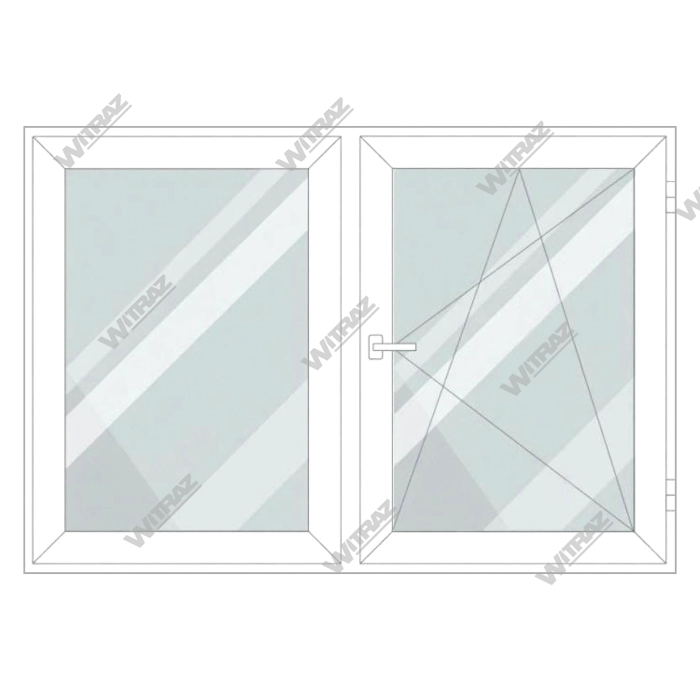 uPVC windows in stock - Double-casement uPVC window, 1 sash opens in 3 positions