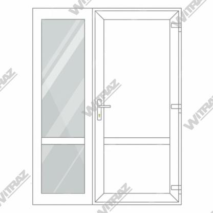  PVC entrance doors with side window - Door (PVC + PVC) + Side (glass + glass)