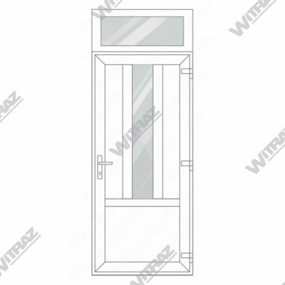  PVC entrance doors with top window - Door (3 PVC) + Upper window (glass)