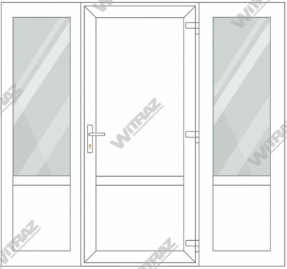   PVC entrance doors with 2 side windows - Door (PVC + PVC) + 2 Sides (glass + PVC)