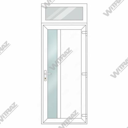  PVC entrance doors with top window - Door (matte glass + PVC) + Upper window (glass)