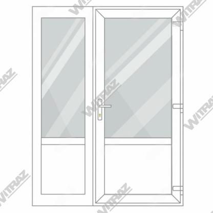  PVC entrance doors with side window - Door (glass + PVC) + Side (glass + PVC)