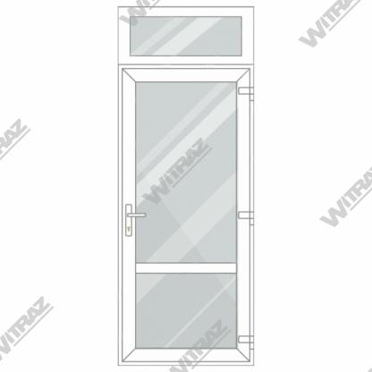  PVC entrance doors with top window - Door (glass + glass) + Upper window (glass)