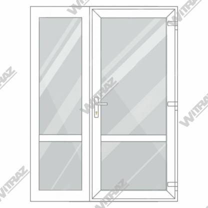  PVC entrance doors with side window - Door (glass + glass) + Side (glass + glass)