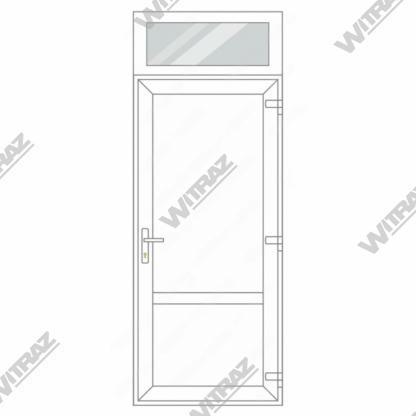  PVC entrance doors with top window - Door (PVC + PVC) + Upper window (glass)