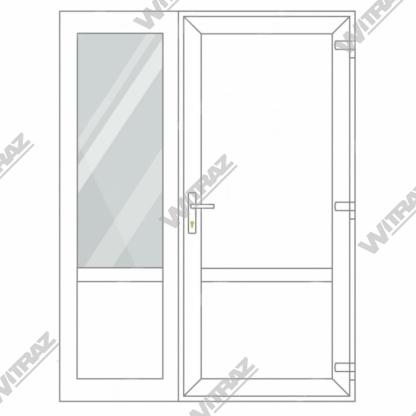  PVC entrance doors with side window - Door (PVC + PVC) + Side  (glass + PVC)