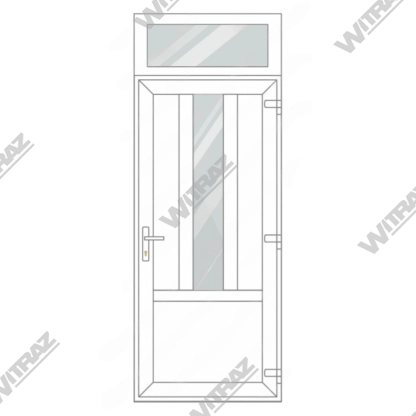  PVC entrance doors with top window - Door (3 PVC) + Upper window (glass)