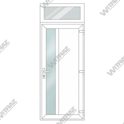  PVC entrance doors with top window - Door (matte glass + PVC) + Upper window (glass)