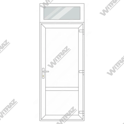  PVC entrance doors with top window - Door (PVC + PVC) + Upper window (glass)