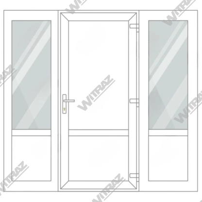   PVC entrance doors with 2 side windows - Door (PVC + PVC) + 2 Sides (glass + PVC)