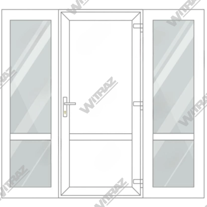   PVC entrance doors with 2 side windows - Door (PVC + PVC) + 2 Sides (glass + glass)