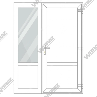  PVC entrance doors with side window - Door (PVC + PVC) + Side  (glass + PVC)