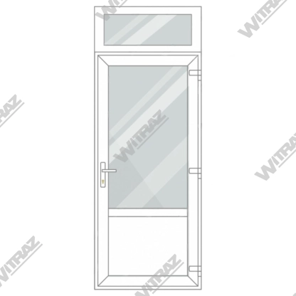 PVC entrance doors with top window - Door (glass + PVC) + Upper window (glass)