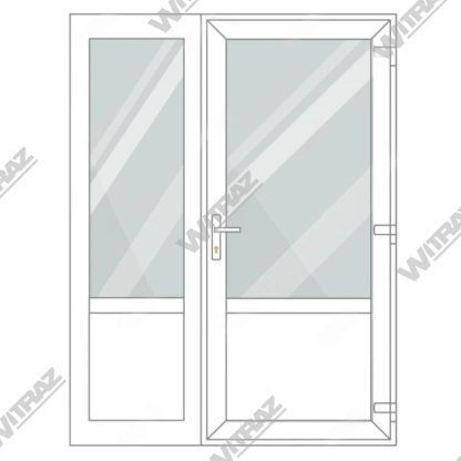  PVC entrance doors with side window - Door (glass + PVC) + Side (glass + PVC)