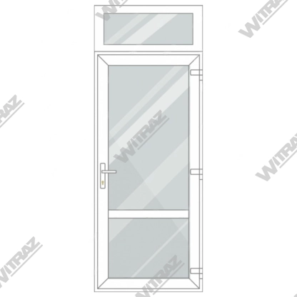  PVC entrance doors with top window - Door (glass + glass) + Upper window (glass)