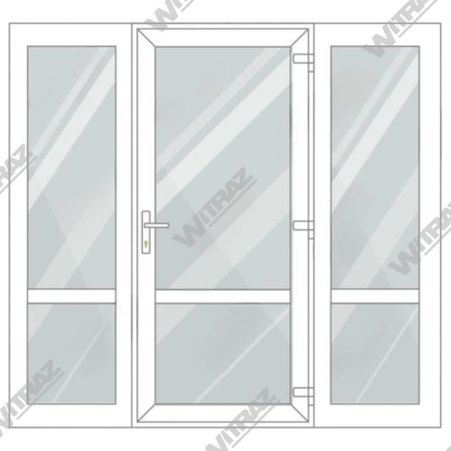   PVC entrance doors with 2 side windows - Door (glass + glass) + 2 Sides (glass + glass)