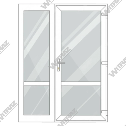  PVC entrance doors with side window - Door (glass + glass) + Side (glass + glass)
