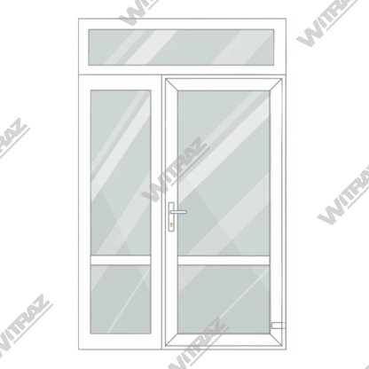   PVC entrance doors with 1 side and 1 top windows - Door (glass + glass) + Side (glass + glass) + Upper window (glass)